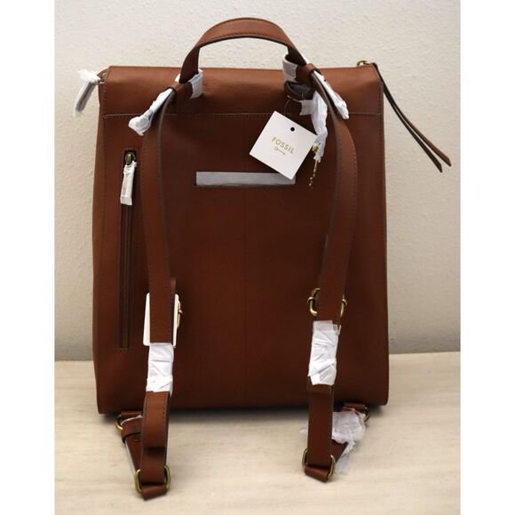 Fossil SHB2976210 Women's Medium Brown Leather Elina Convertible Backpack - Picture 3 of 16
